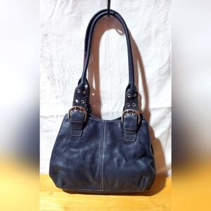 Tignanello blue leather shoulder bag